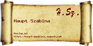 Haupt Szabina névjegykártya